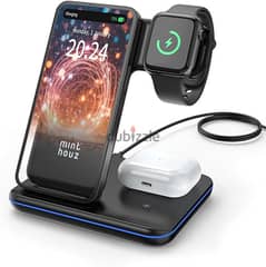 Minthouz Wireless Charging Station Apple Watch, AirPods, Wireless Ch