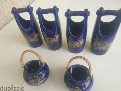 blue porcelaine cobalt, 6 wonderful pieces, fine cobalt,very beautiful