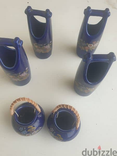 blue porcelaine cobalt, 6 wonderful pieces, fine cobalt,very beautiful 3