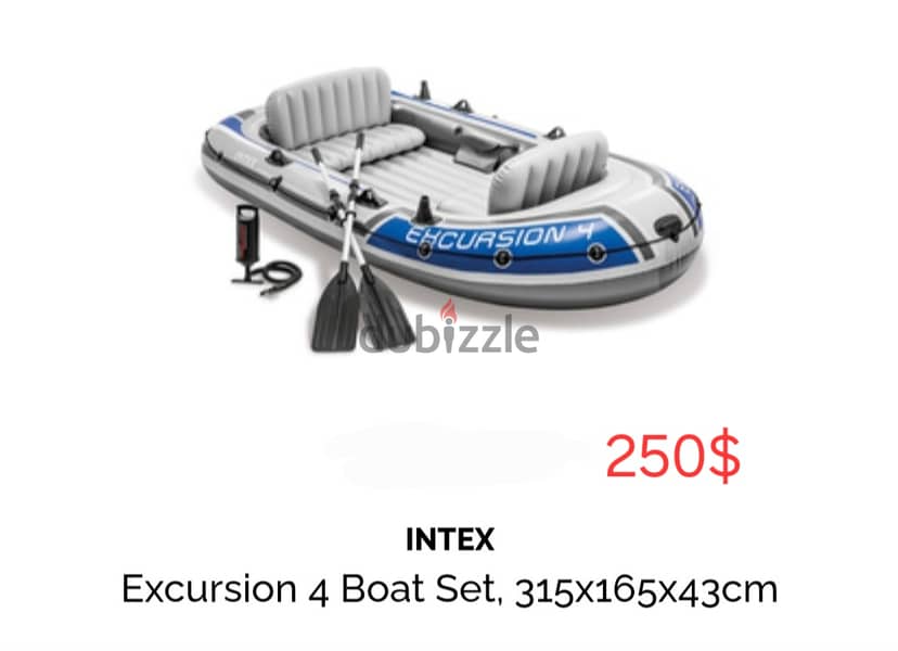 Intex Inflatable boat (motor) (شختورة هوائيّة (موتور عالبطّاريّ 12