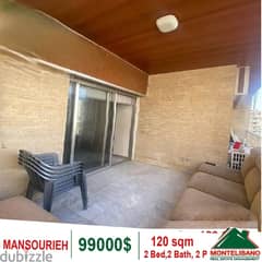 99000$!! Apartment for sale located in Mansourieh