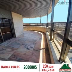 200000$!! Apartment for sale located in Haret Hreik