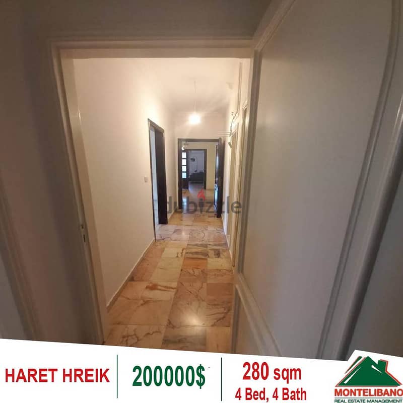 200000$!! Apartment for sale located in Haret Hreik 2