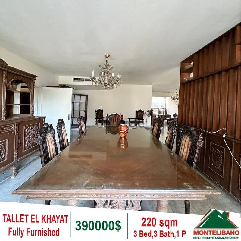 390000$!! Fully Furnished Apartment for sale in Tallet El Khayat 2