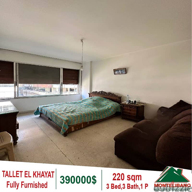 390000$!! Fully Furnished Apartment for sale in Tallet El Khayat 3