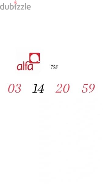 Alfa 03 Numbers we deliver all leb 0