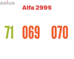 Alfa Special Number 069 070 0