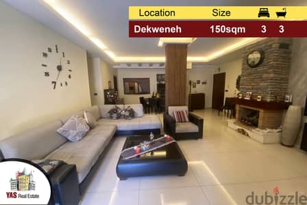 Dekweneh 150m2 | 50m2 Terrace | Decorated | Prime Location | PA |