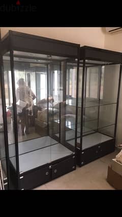 showroom glass closet with spots