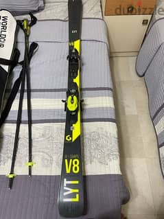 head v8 + ski bag + ski poles