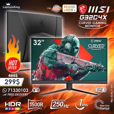 MSI G32C4X | 32" 9S6-3DA61T-041 250HZ 1MS 1500R CURVED GAMING MONITOR