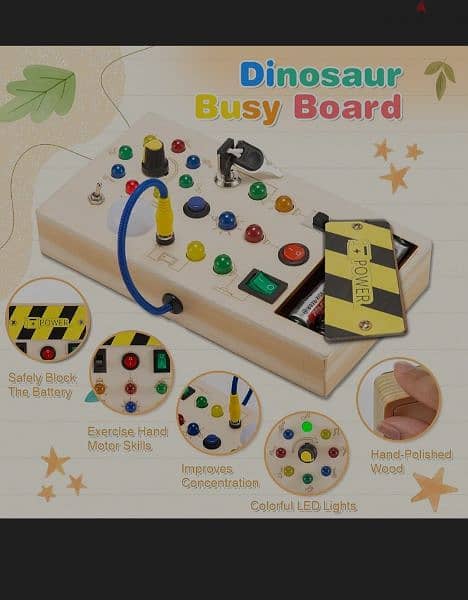 Montessori Busy Board LED Sensory Travel 3
