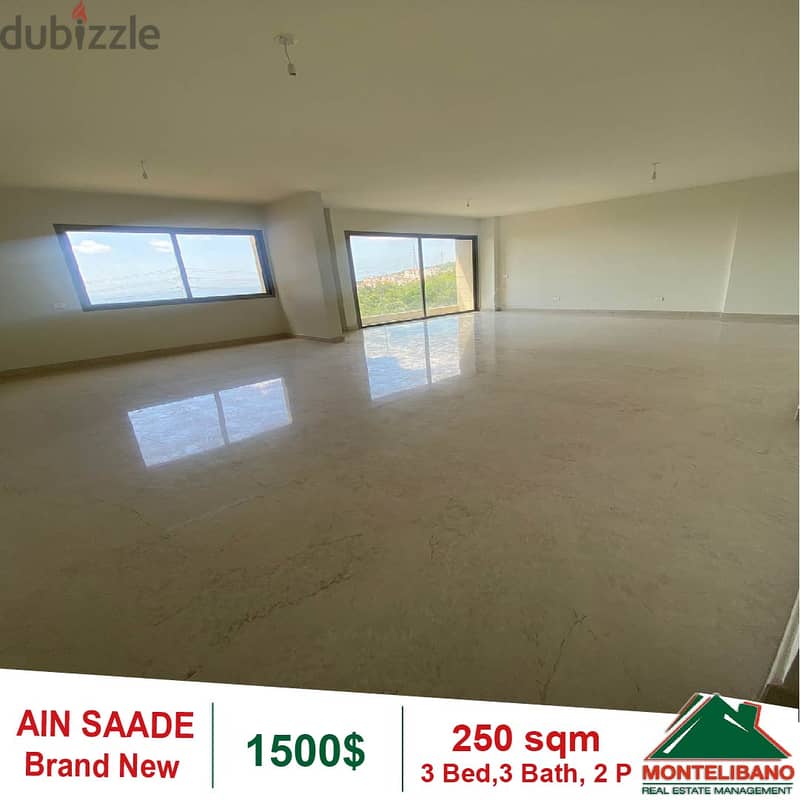 1500$!! Brand New & Open Sea View Apartment for rent in Ain Saadeh 1