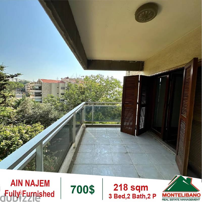 700$!! Fuly Furnished Apartment for rent in Ain Najem 1