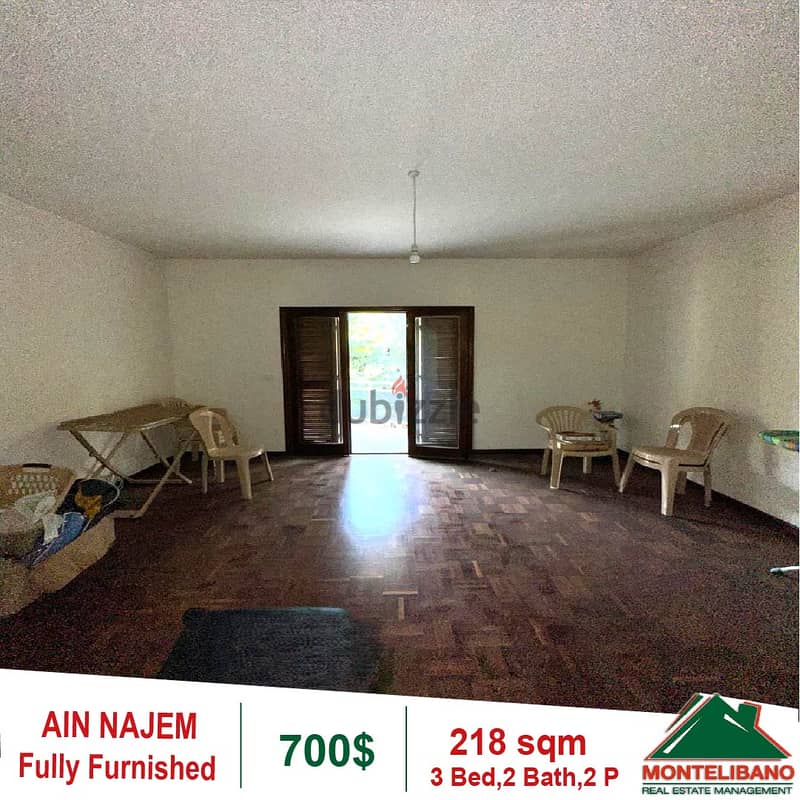 700$!! Fuly Furnished Apartment for rent in Ain Najem 2