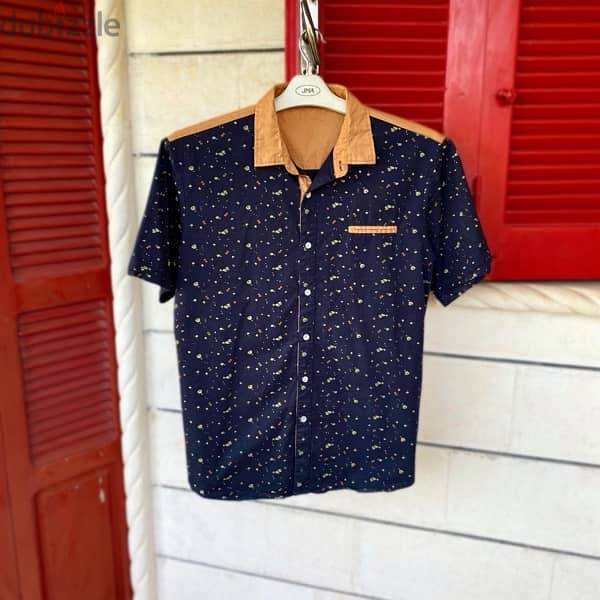 SSLR Navy Blue & Beige Shirt. (L) 0