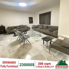 230000$Prime Location &Fully Furnished Apartment for sale in Dekwaneh 0