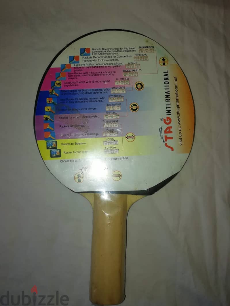 stag ping pong racket new 2