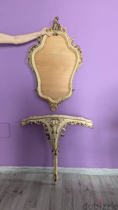 Baroque style mirror & hanging table