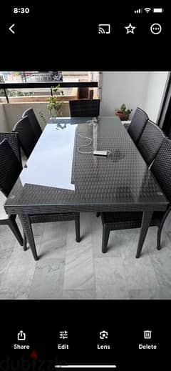resine outdoor dining table with 8 chairs with outdoor salon