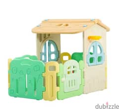 Kids Playpen 2 in 1 Playhouse 163 x 146 x 117 cm 0