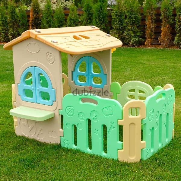 Kids Playpen 2 in 1 Playhouse 163 x 146 x 117 cm 2