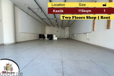 Kaslik 116m2 | Shop For Rent | Two Floors | Accessible Street | EH |