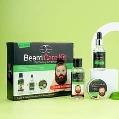 Aichun Beauty Beard Care Kit, 3-in-1 Shampoo, Growth Oil & Balm