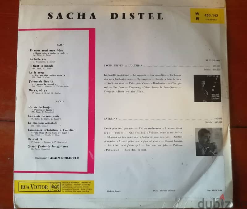 Sacha Distel  Vinyl album 1