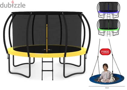 300 cm Heavy Duty Anti-Rust Trampoline + Free Swing