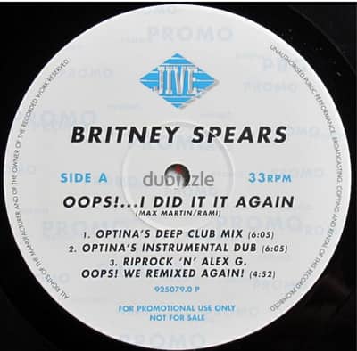 Britney spears - Oops I did it again vinyl Lp 12' incl 5 mixes