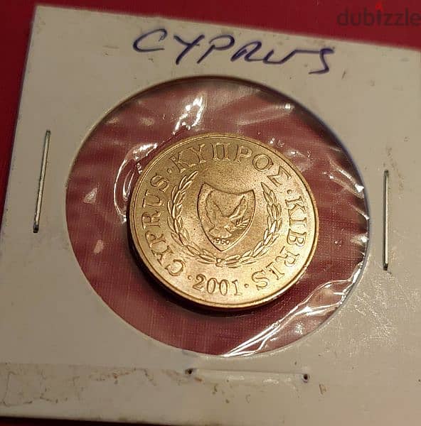 Cyprus 5 Mils 2001 INC bronze coin KM# 39 2