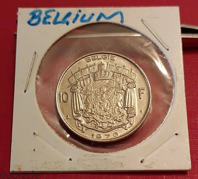 Belgium 10 Francs 1976 King Baudouin Dutch text 2