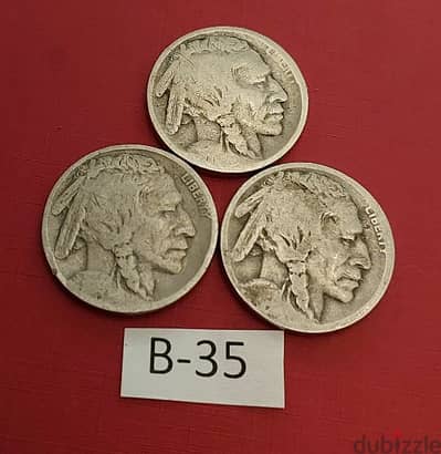 USA Indian head lot# B-35 , 5 cents x 3 coins no date