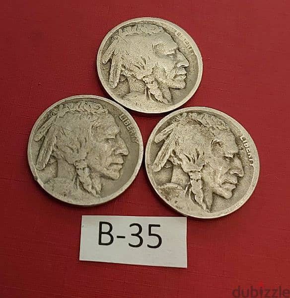 USA Indian head lot# B-35 , 5 cents x 3 coins no date 0