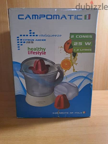 Campomatic citrus juicer 25 watts, 1.2 litres NEW 1