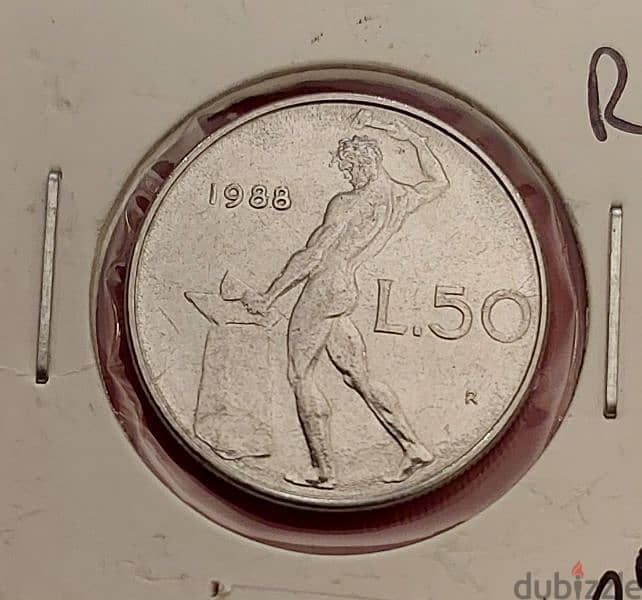 1988 Italy 50 Lire KM# 95.1 1