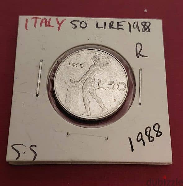 1988 Italy 50 Lire KM# 95.1 3