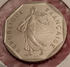 1982 France 2 Francs O. Roty KM# 942.1