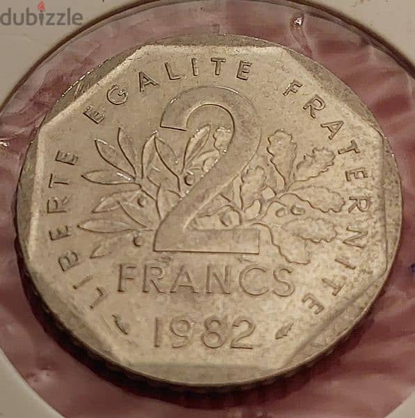 1982 France 2 Francs O. Roty KM# 942.1 1