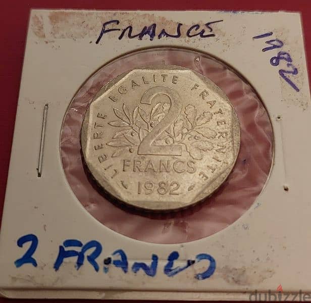 1982 France 2 Francs O. Roty KM# 942.1 3