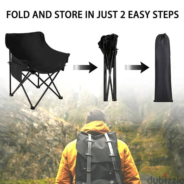 Portable Camping Chair, Heavy-Duty Picnic Chair with Carry Bag 6