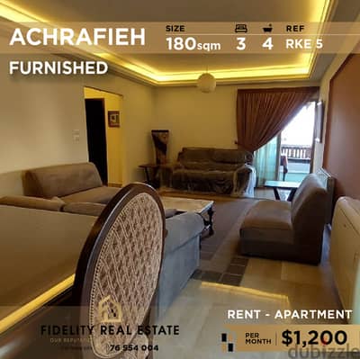 Apartment for rent in Achrafieh furnished RKE5