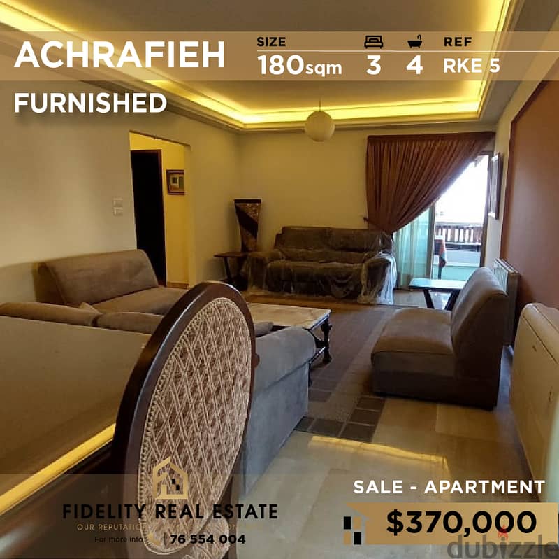Apartment for sale in Achrafieh  Furnished RKE5 0