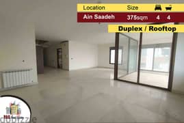 Ain Saadeh 375m2 | 178m2 rooftop | Luxury Duplex | Sea View | AA | 0