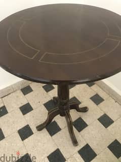 Round wooden table 85 cms x 60 cms