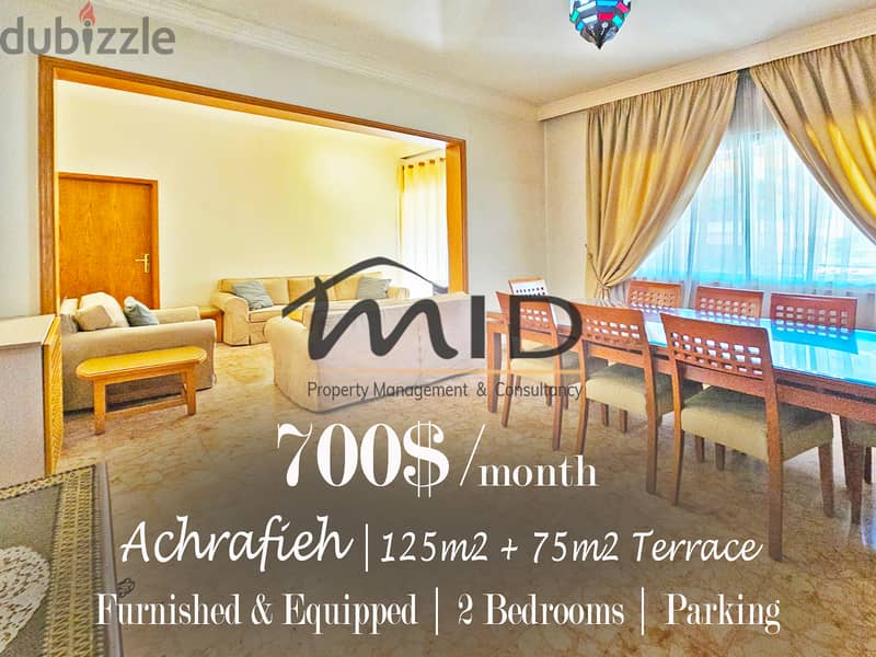 Ashrafieh | Furnished/Equipped 125m² + 360° Terrace | Parking Lot 1