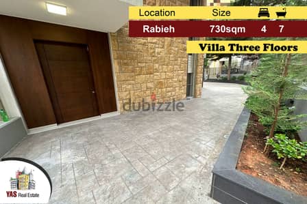 Rabieh 730m2 | 450m2 Terrace/garden | Villa three floors | New | MJ