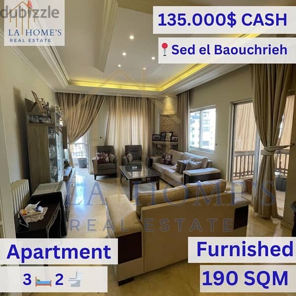 apartment for for sale in sed baouchriehشقة للبيع في سد البوشرية 0