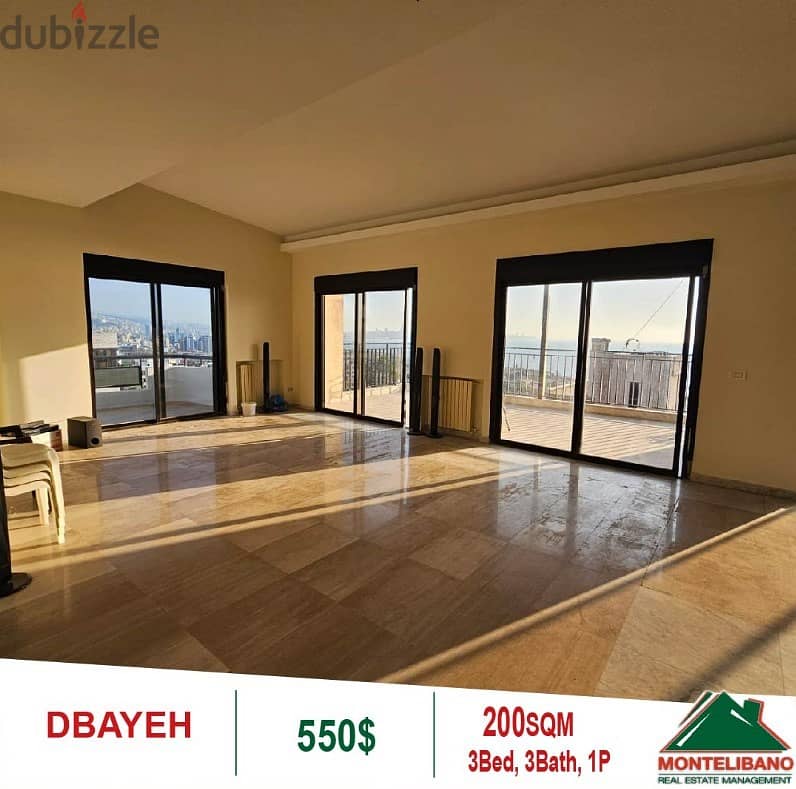 550$!! Open View Apartment for rent located in Dbayeh 0